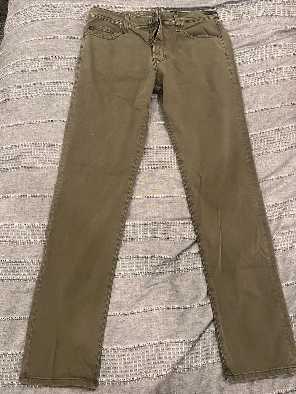 AG Adriano Goldschmied Olive Green Slim Straight Jeans Men’s 32x32